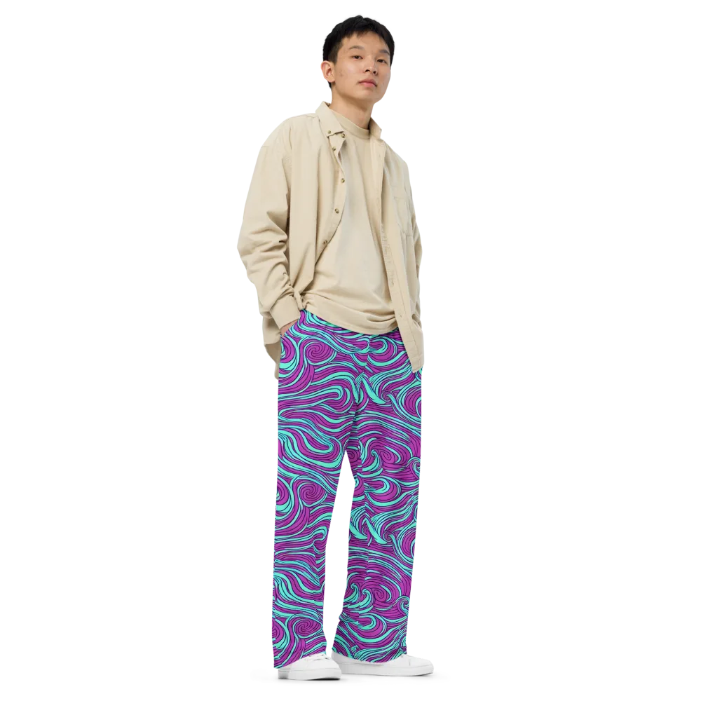 Neon Tidal on Wide-Leg Pants — Right Front