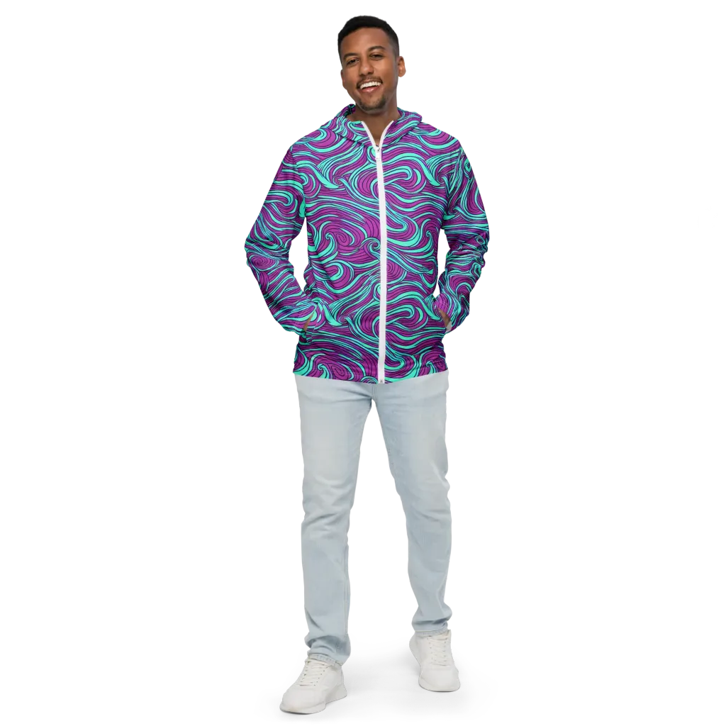 Neon Tidal on Men's Windbreaker — Front
