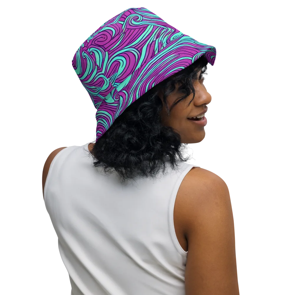Neon Tidal on Reversible Bucket Hat — Right Outside