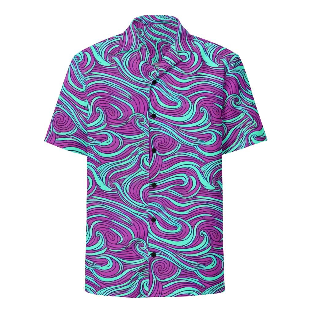 Neon Tidal on Button Shirt — Front