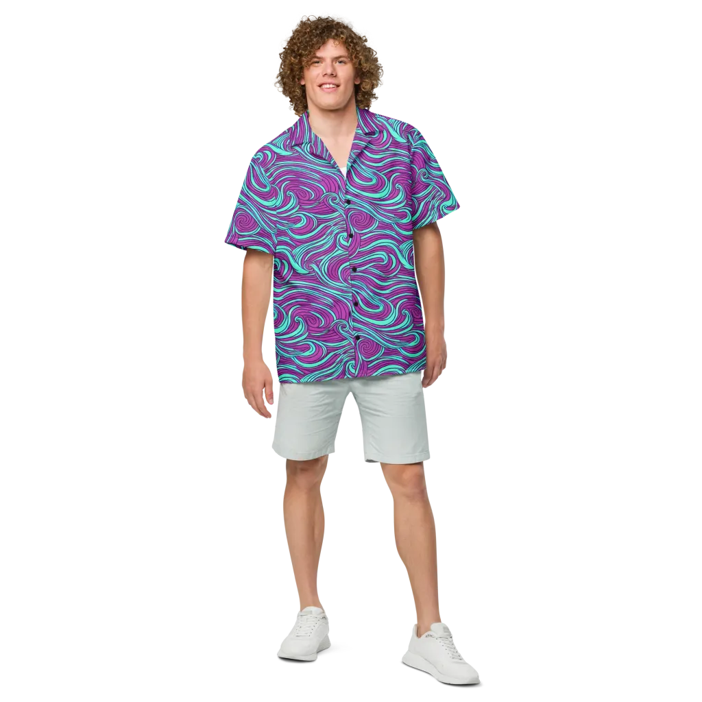 Neon Tidal on Button Shirt — Front