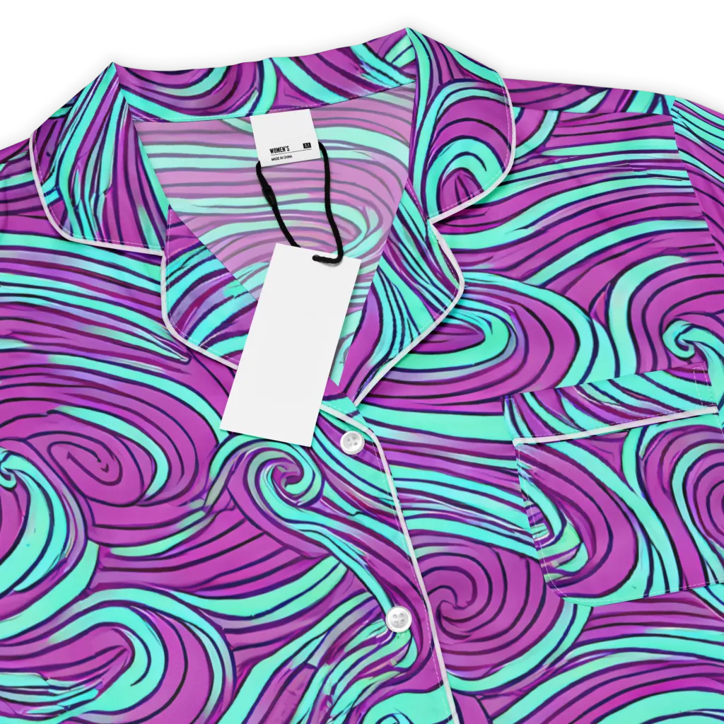 Neon Tidal on Women's Short Sleeve Pajama Top — Product details