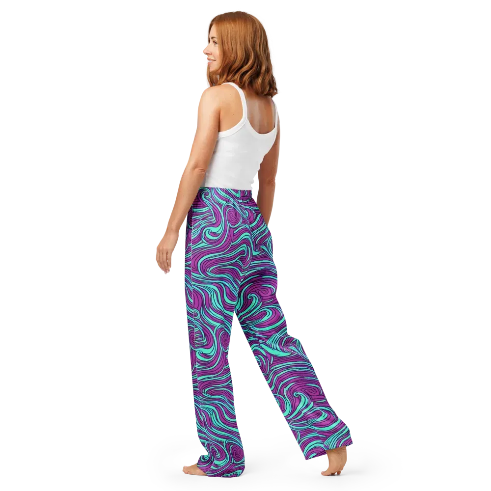Neon Tidal on Women's Pajama Pants — Back