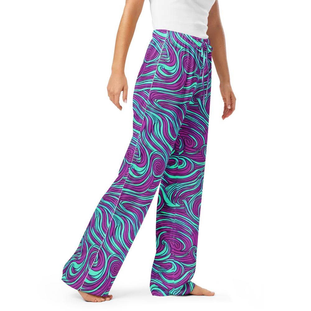 Neon Tidal on Women's Pajama Pants — Right Front