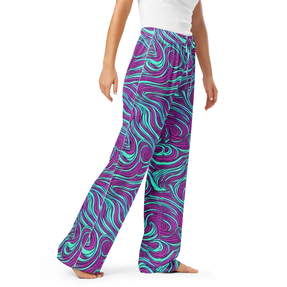 Neon Tidal on Women's Pajama Pants — Right Front