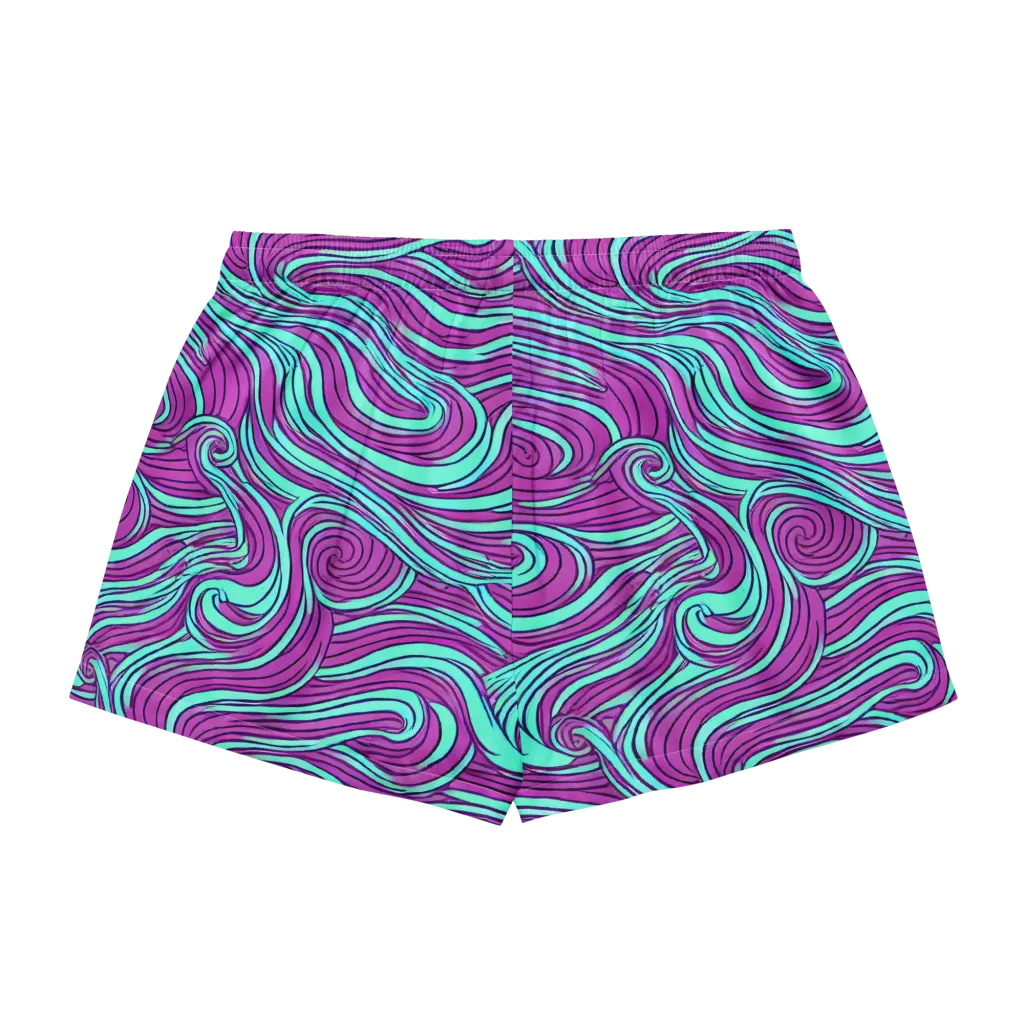 Neon Tidal on Women's Pajama Shorts — Back