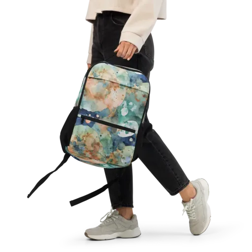 Celestial Watercolor on a Utility Backpack