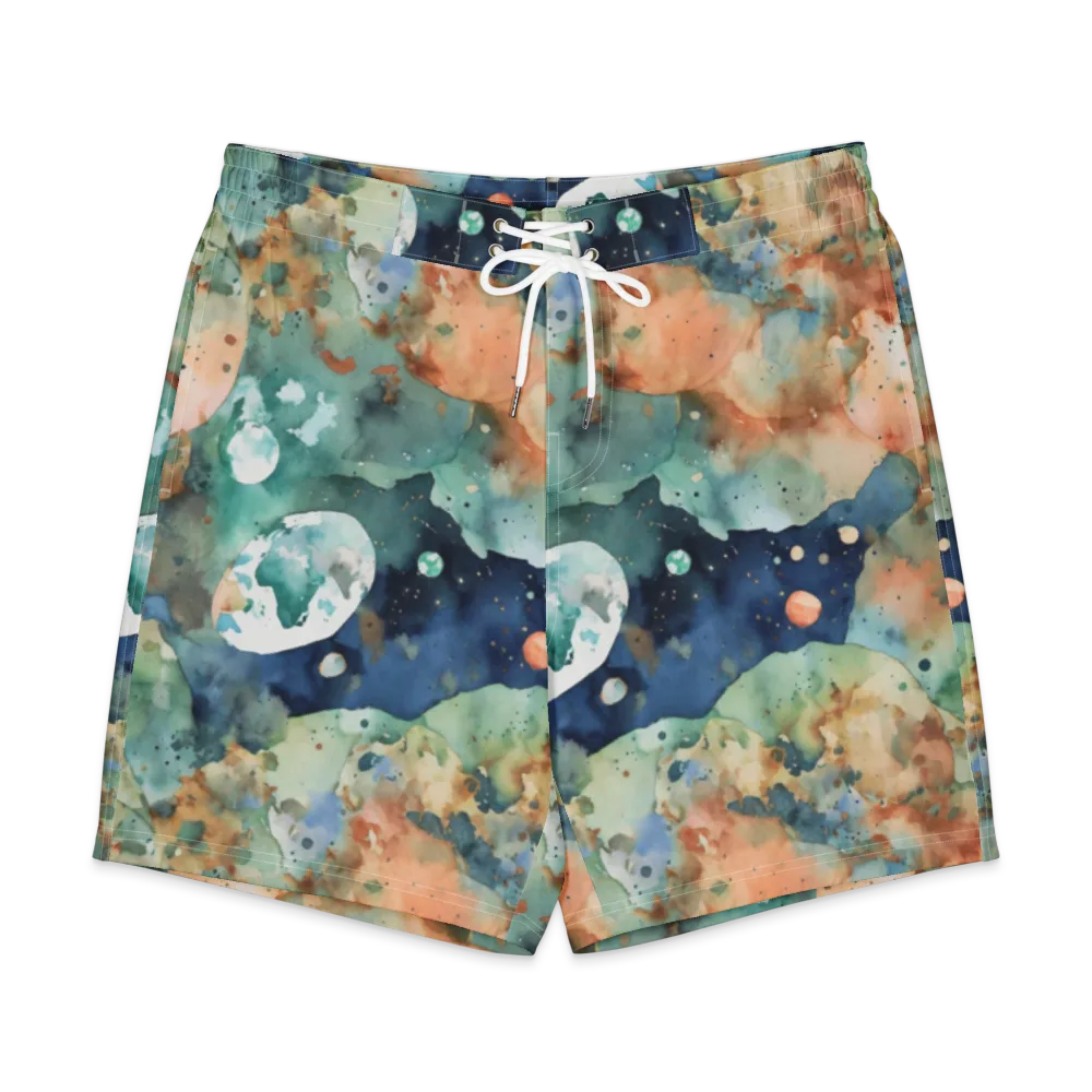 Celestial Watercolor on Men's Board Shorts — Front