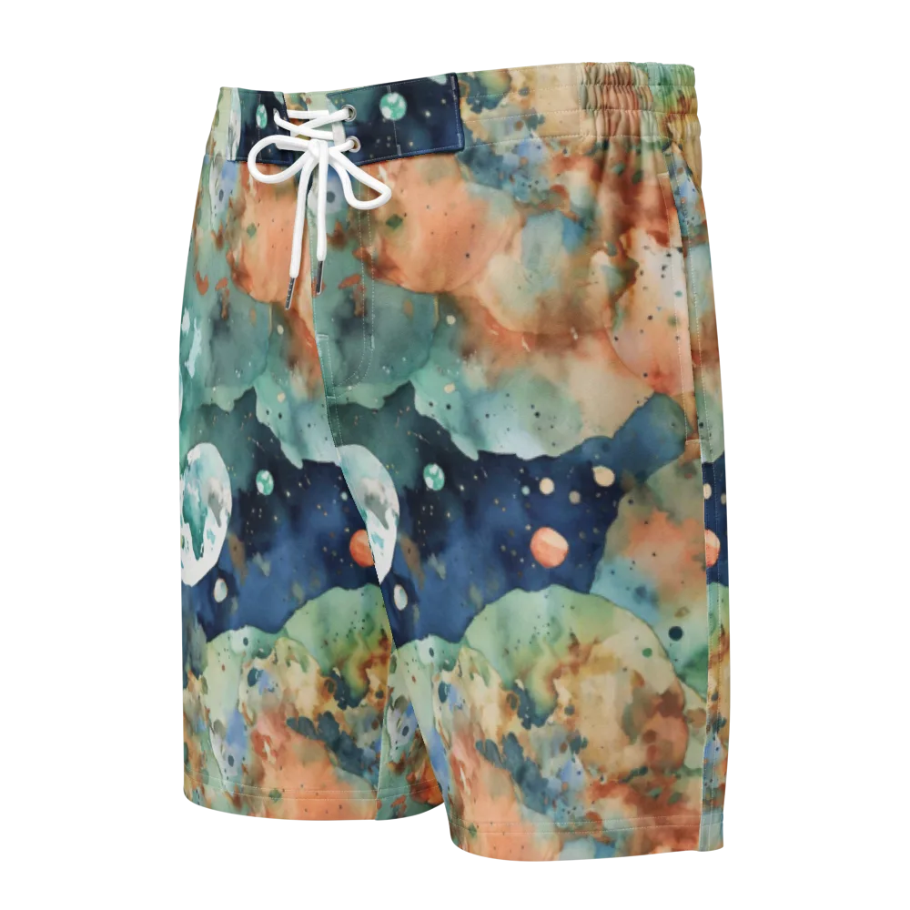 Celestial Watercolor on Men's Board Shorts — Front