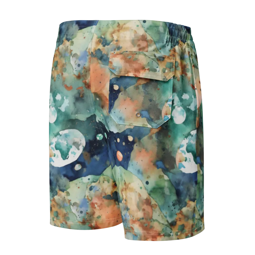 Celestial Watercolor on Men's Board Shorts — Back