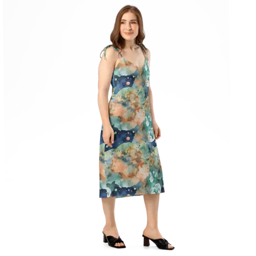 Celestial Watercolor on a Slip Dress
