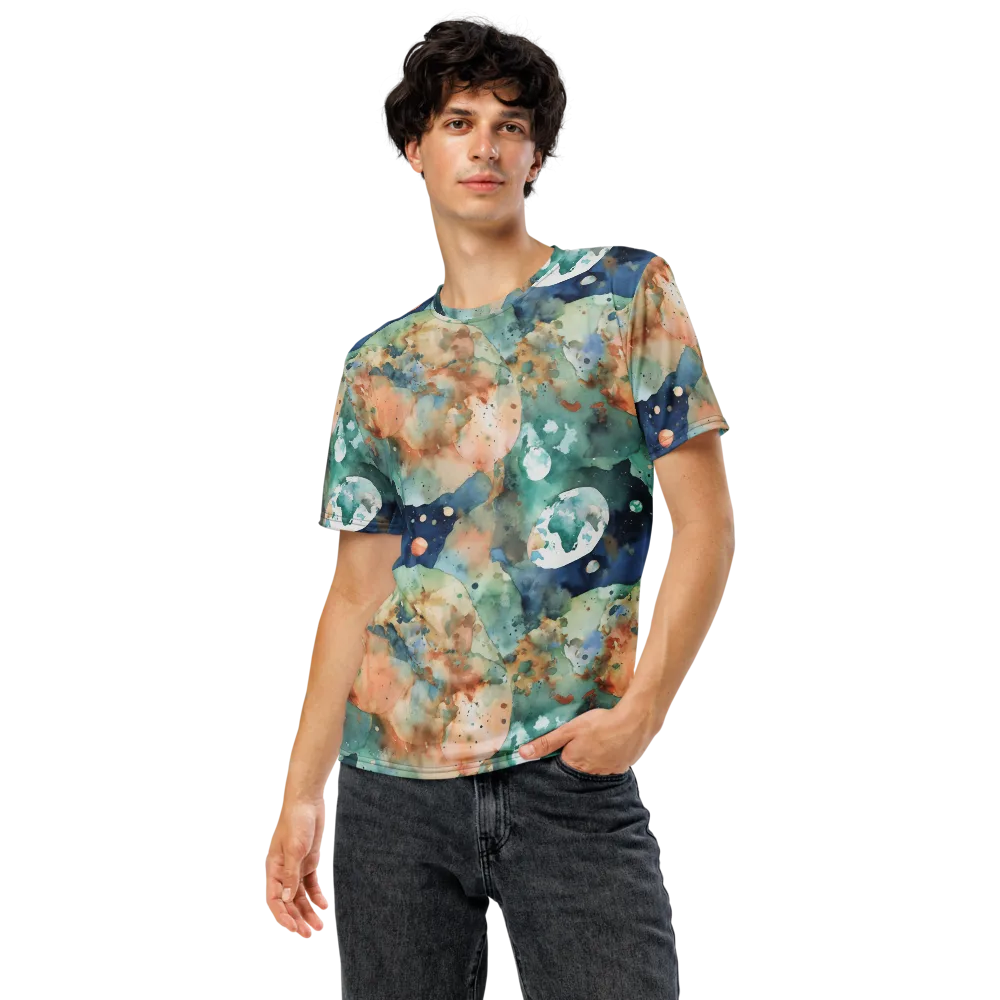 Celestial Watercolor on Men's Crew Neck T-Shirt — Front