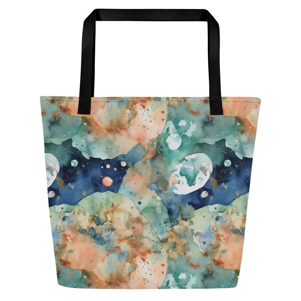 Celestial Watercolor on Large Tote Bag W/ Pocket — Front