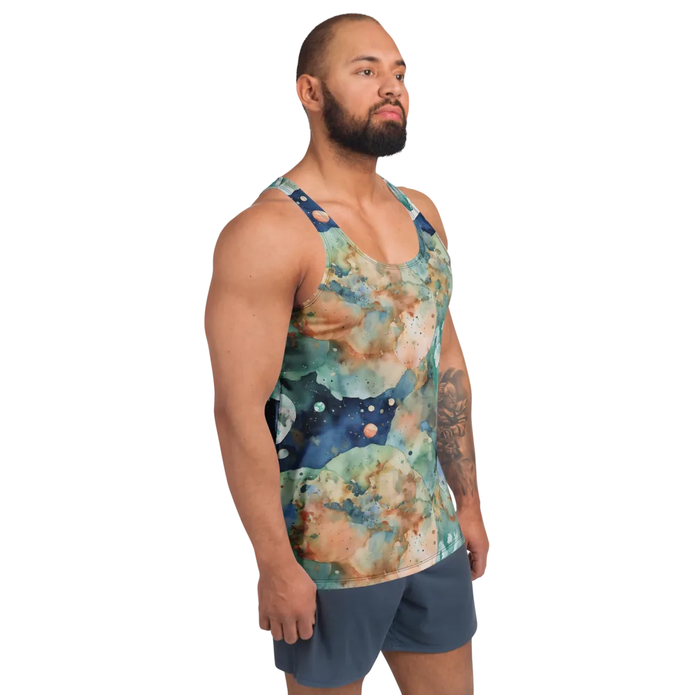 Celestial Watercolor on Men's Tank Top — Right Front