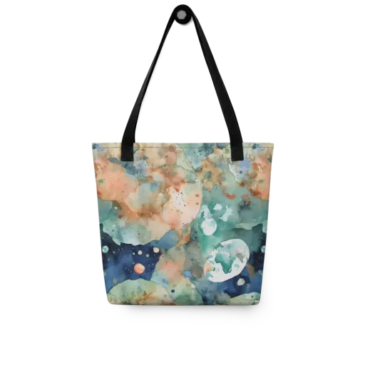 Celestial Watercolor on a Tote Bag