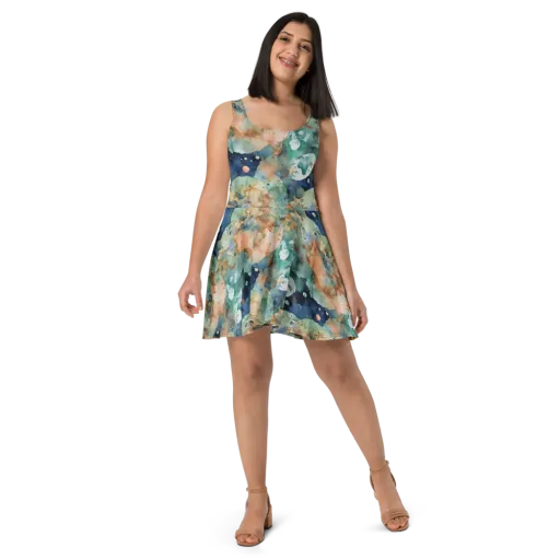 Celestial Watercolor on a Skater Dress
