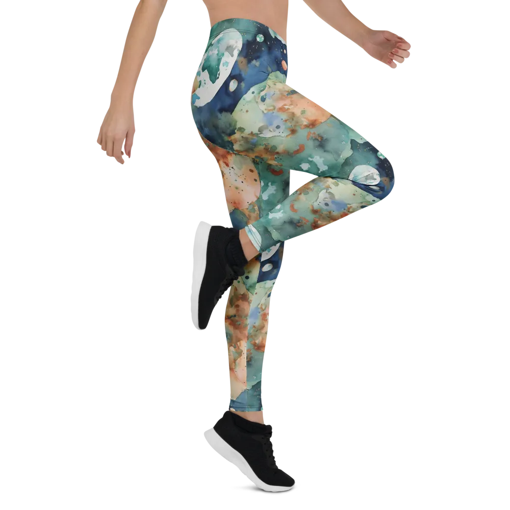 Celestial Watercolor on Leggings — Right