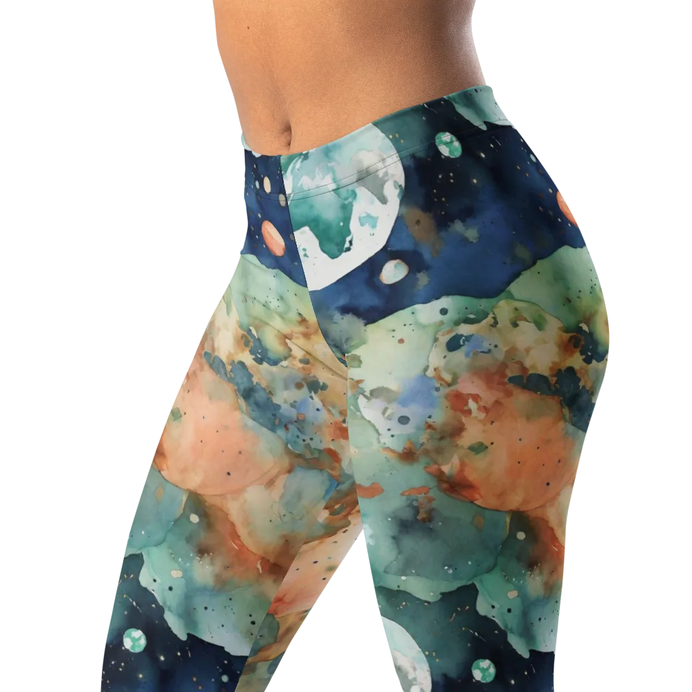 Celestial Watercolor on Leggings — Left Front