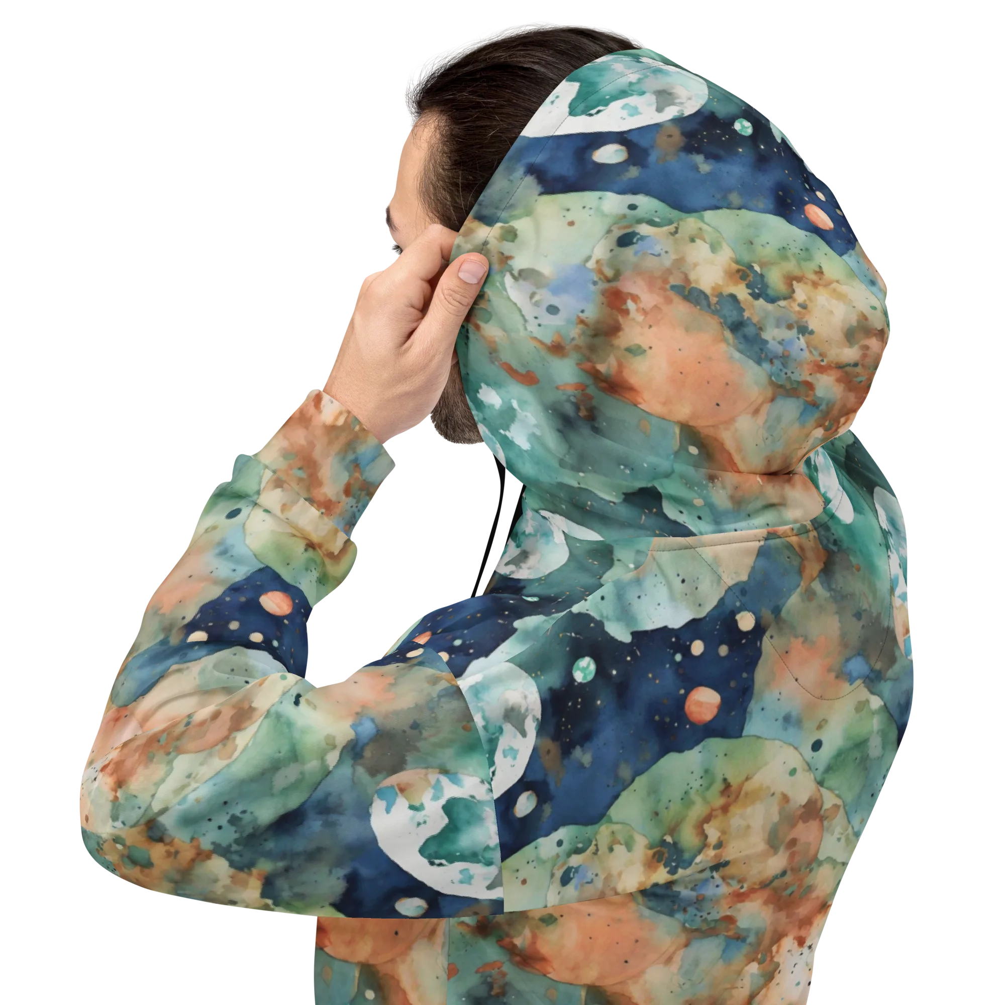 Celestial Watercolor on Hoodie — Back