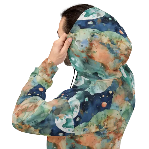 Celestial Watercolor on a Hoodie