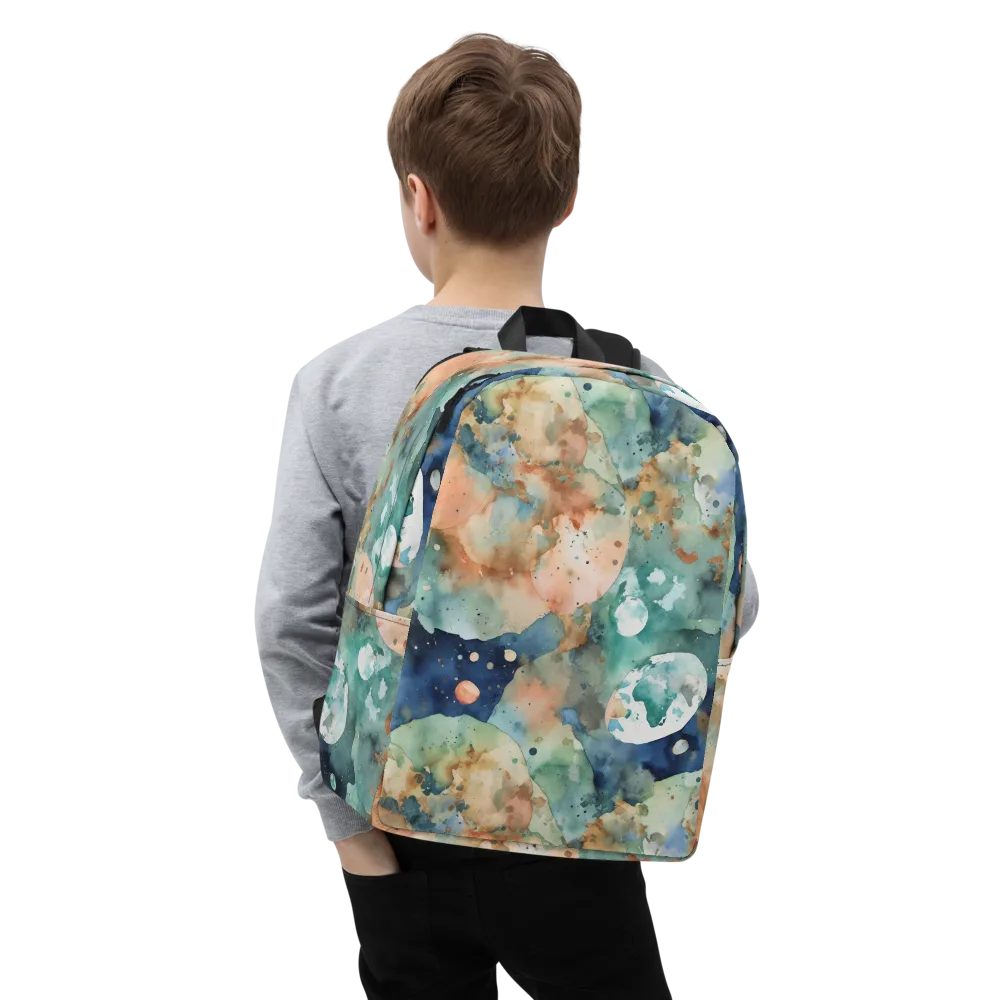 Celestial Watercolor on Minimalist Backpack — Zoomed-in