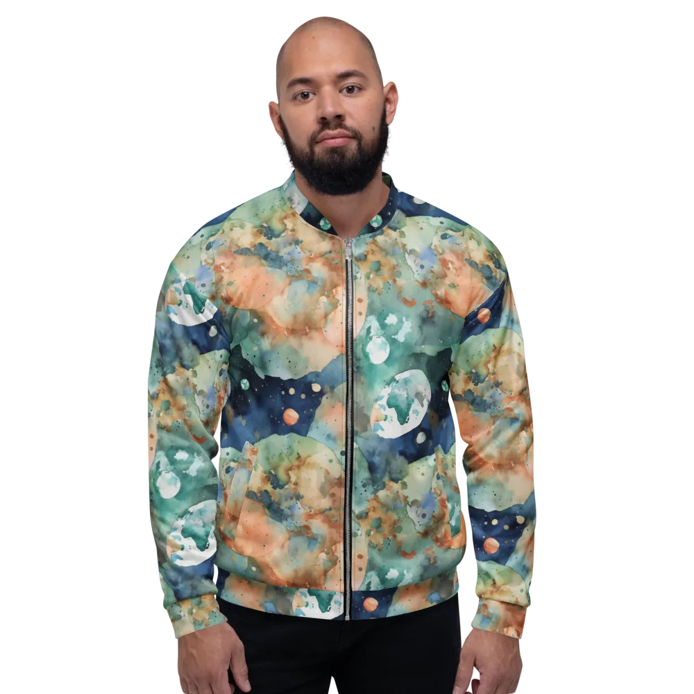 Celestial Watercolor on Bomber Jacket — Front