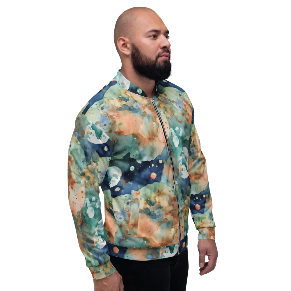 Celestial Watercolor on Bomber Jacket — Right