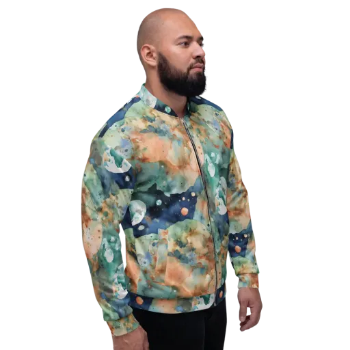 Celestial Watercolor on a Bomber Jacket