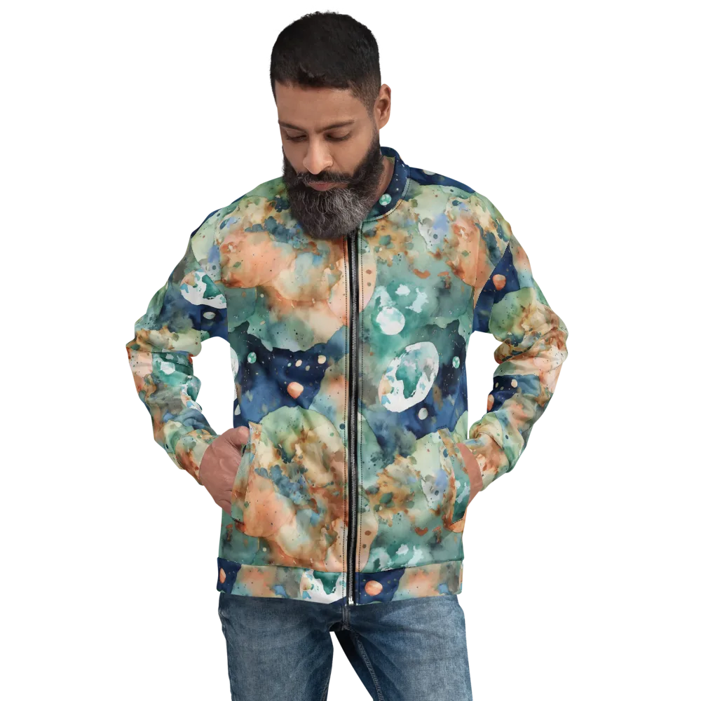Celestial Watercolor on Bomber Jacket — Front