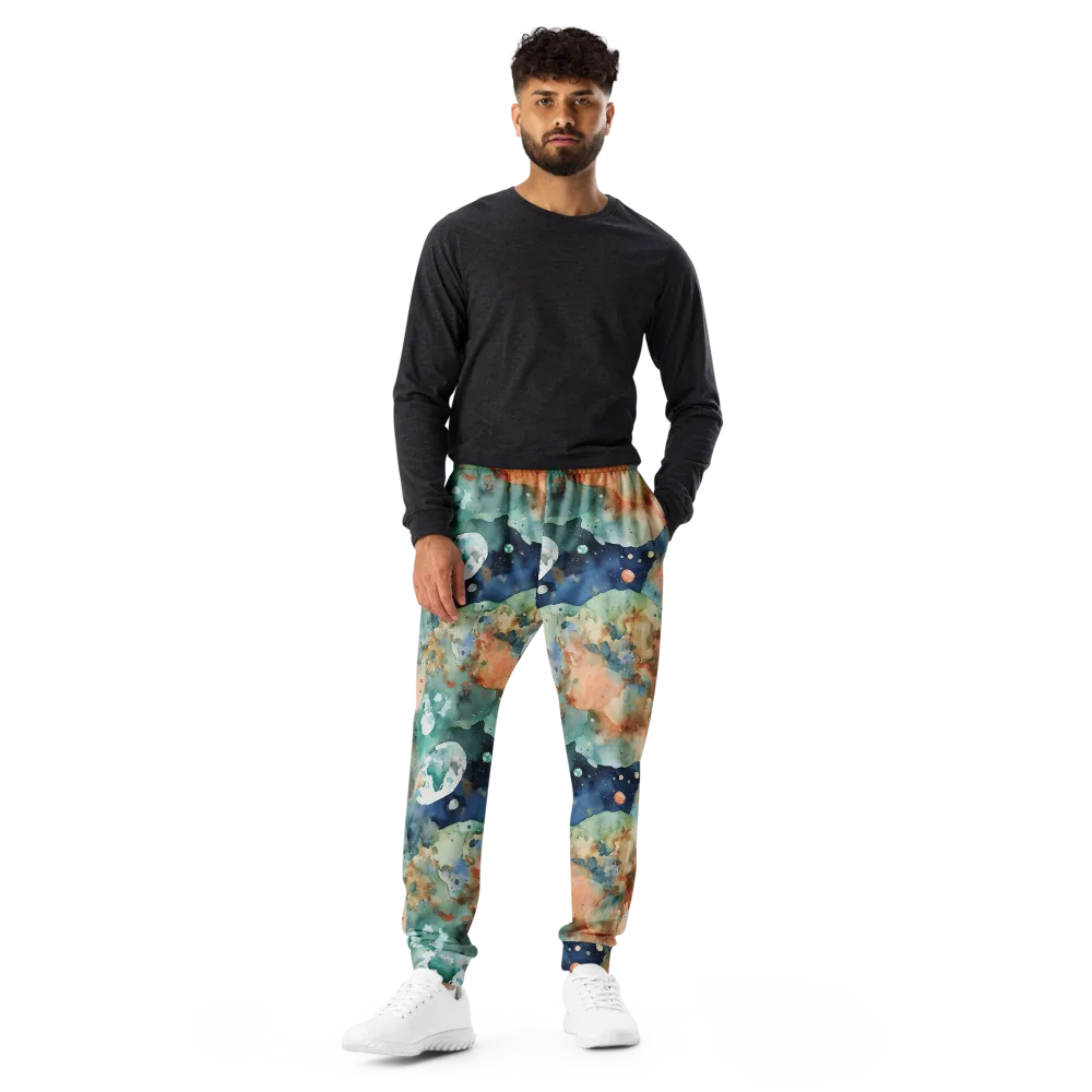 Celestial Watercolor on Men's Joggers — Front