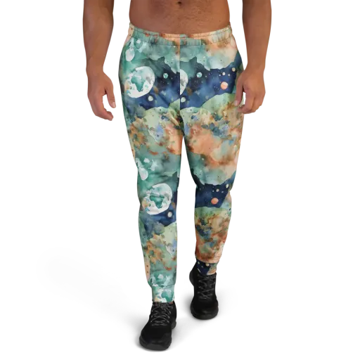 Celestial Watercolor on a Men's Joggers