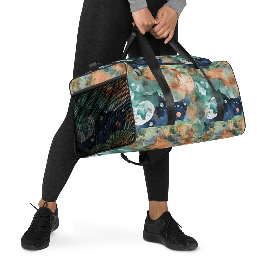 Celestial Watercolor on Duffle Bag — Right Front