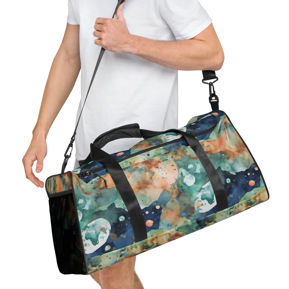Celestial Watercolor on Duffle Bag — Right Front