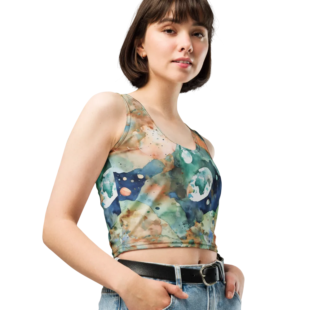 Celestial Watercolor on Crop Top — Right Front