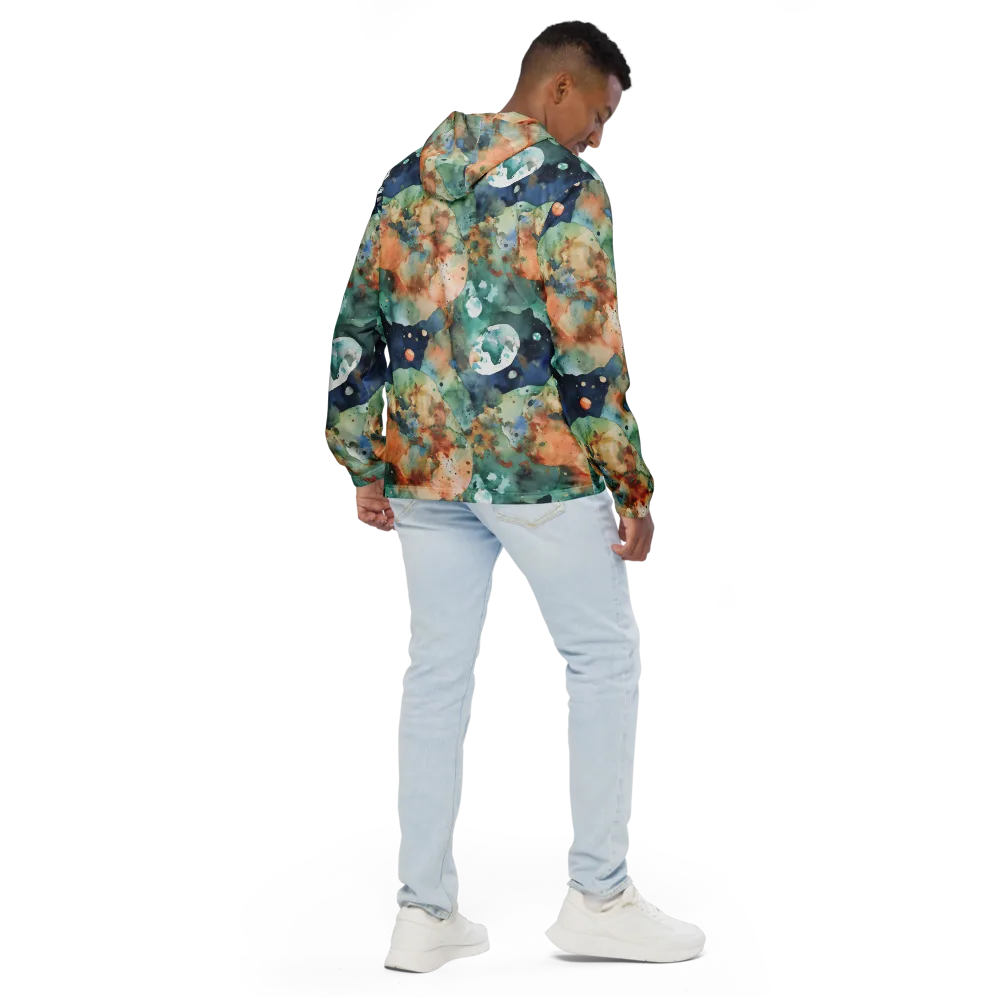Celestial Watercolor on Men's Windbreaker — Back