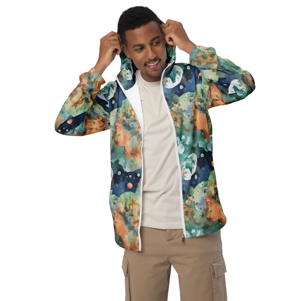 Celestial Watercolor on Men's Windbreaker — Front