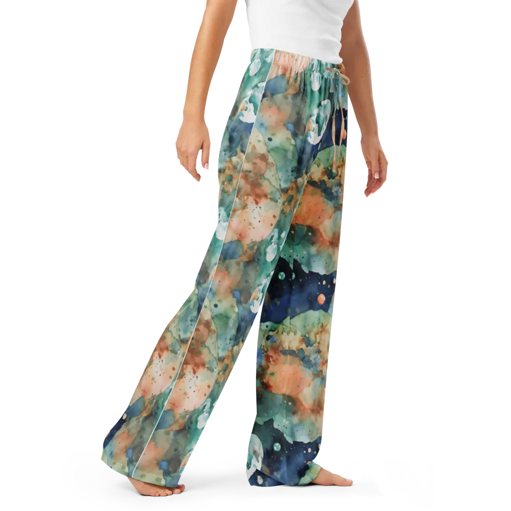 Celestial Watercolor on Women's Pajama Pants — Right Front