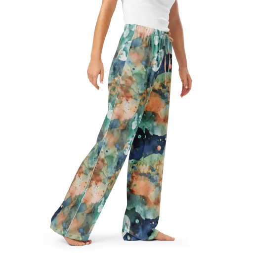 Celestial Watercolor on a Women's Pajama Pants