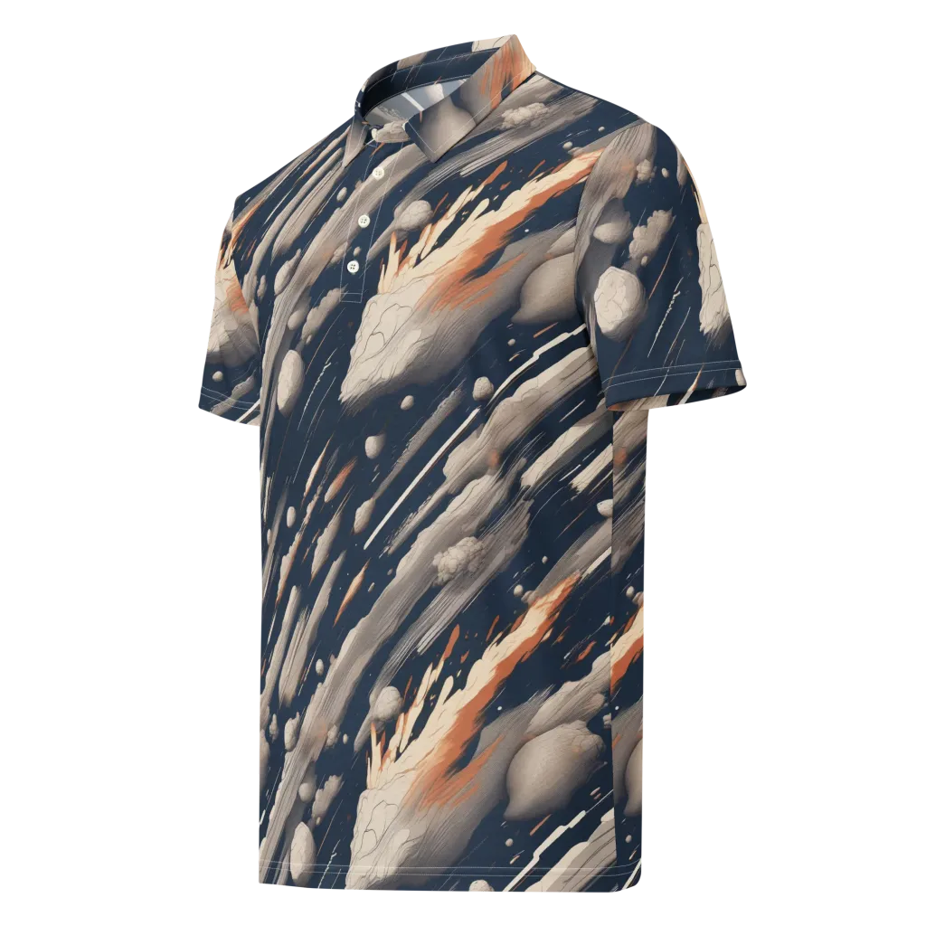 Comet Atelier on Men's Slim Fit Polo Shirt — Left Front