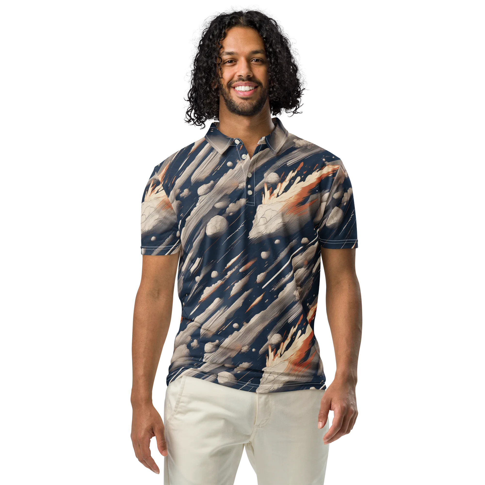 Comet Atelier on Men's Slim Fit Polo Shirt — Front