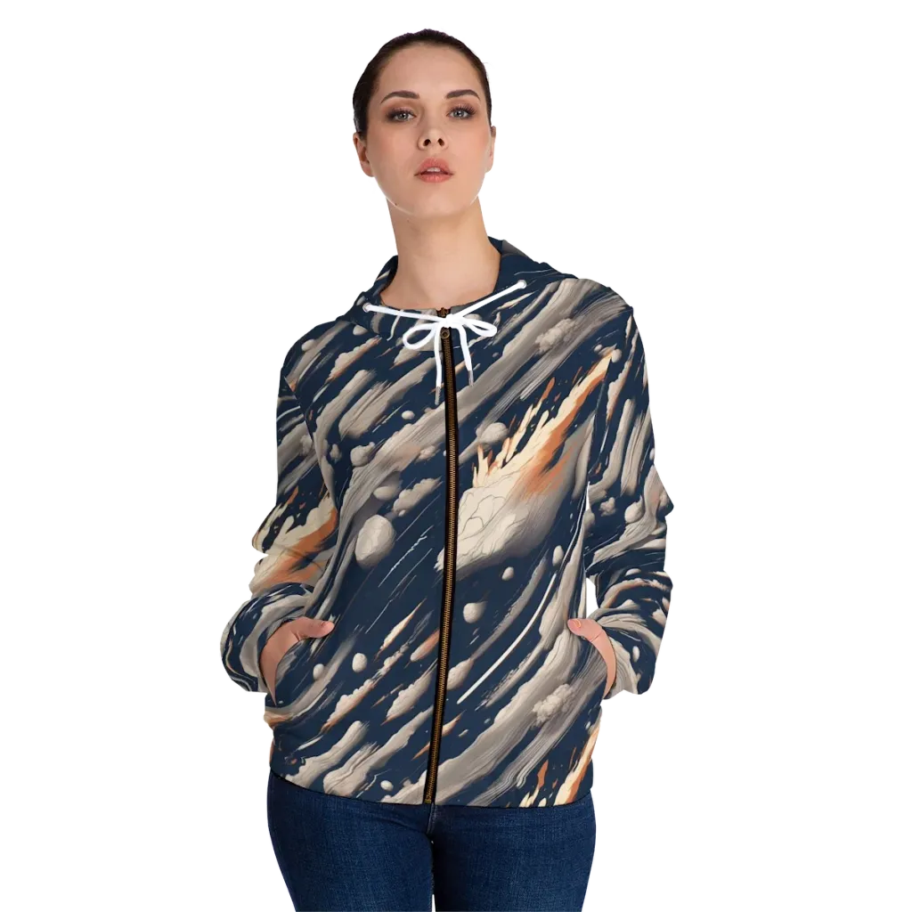 Comet Atelier on Women's Full-Zip Hoodie — Front On Person
