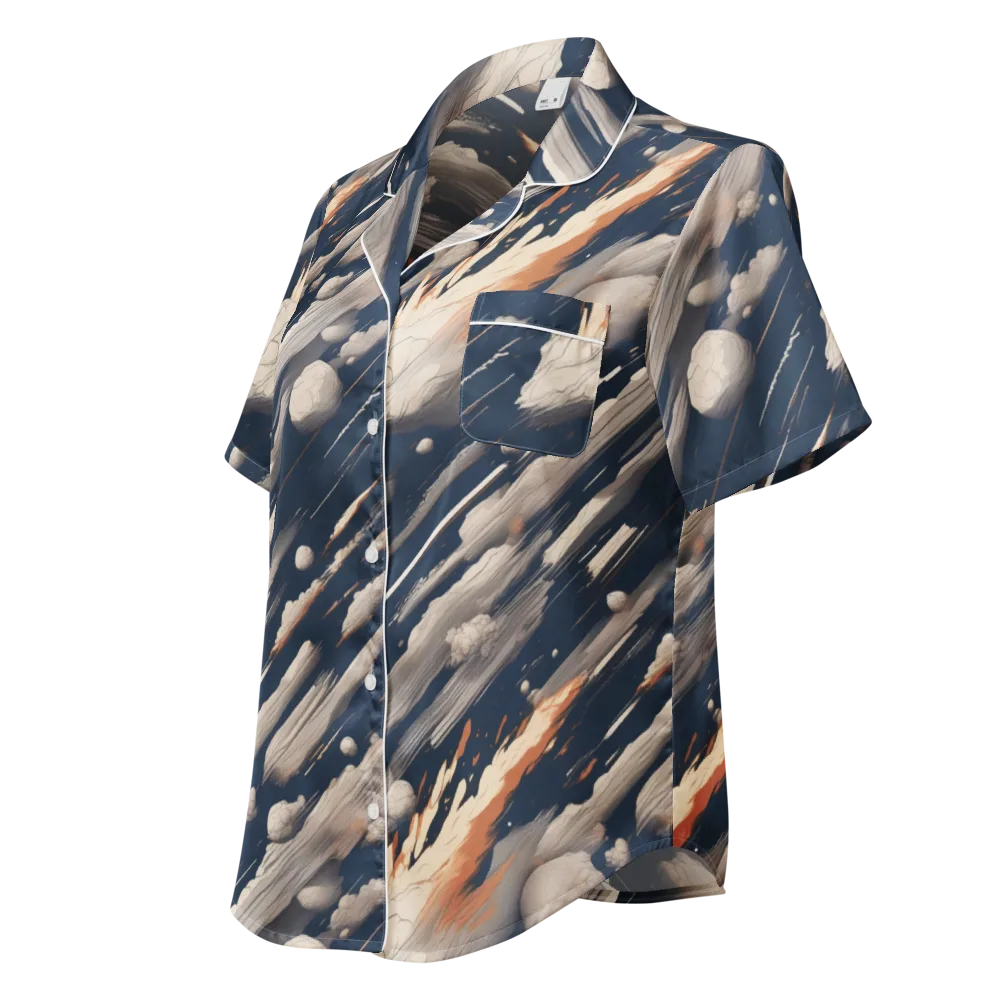 Comet Atelier on Women's Short Sleeve Pajama Top — Left Front