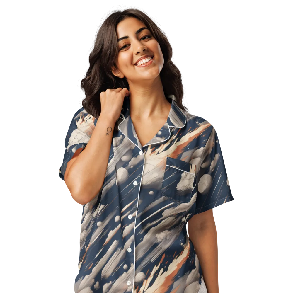 Comet Atelier on Women's Short Sleeve Pajama Top — Front