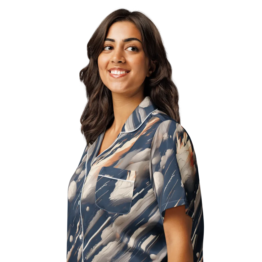Comet Atelier on Women's Short Sleeve Pajama Top — Left Front