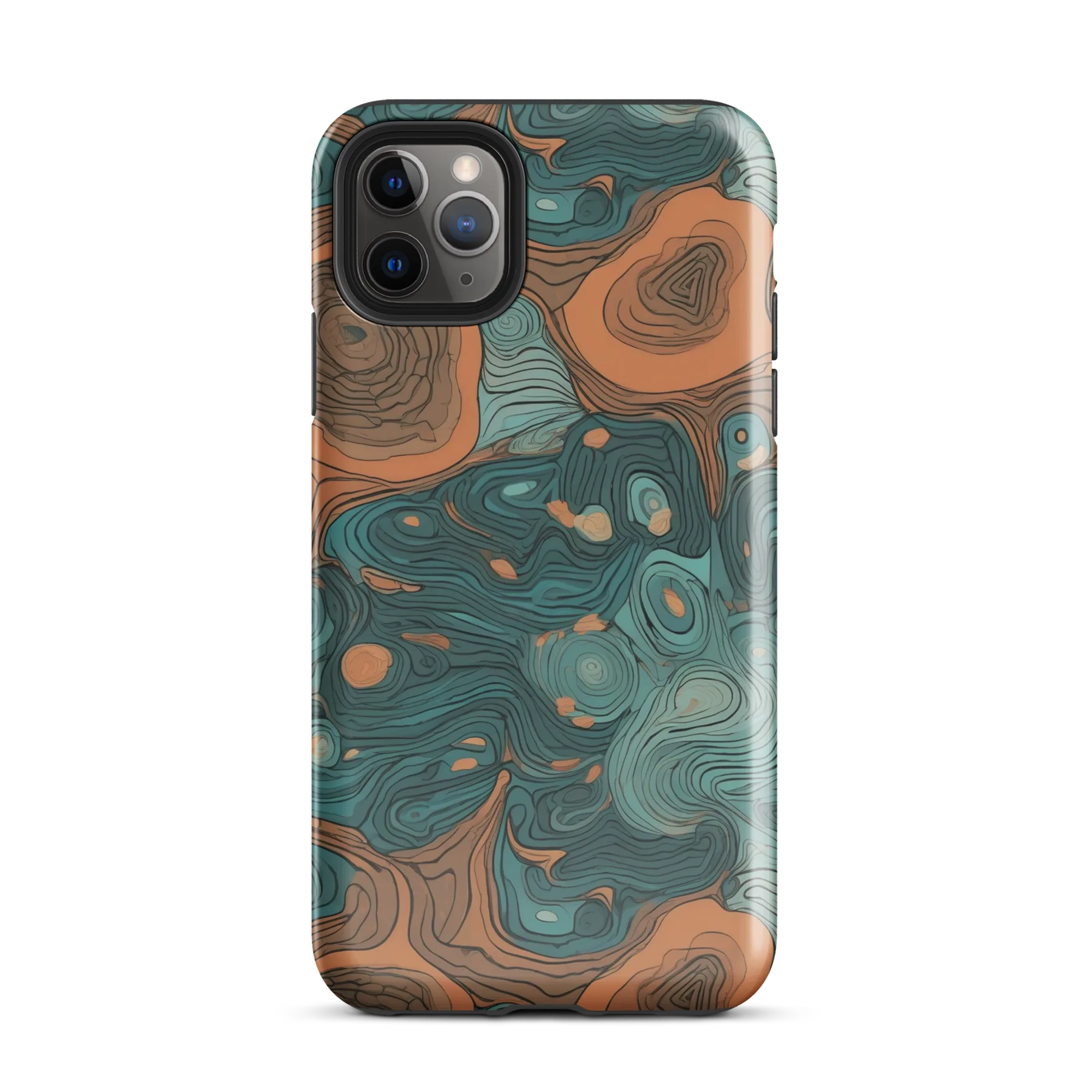 Teal Topography on Tough Case for iPhone® — Front