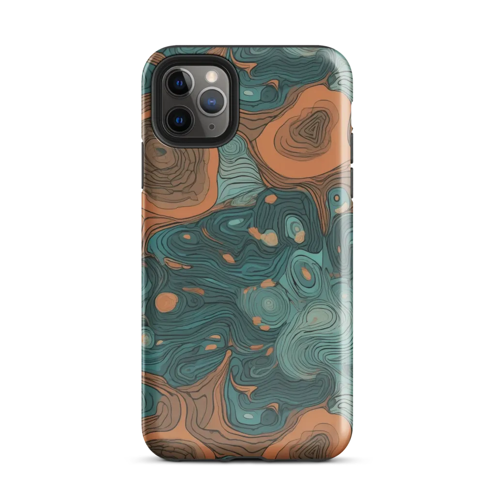 Teal Topography on Tough Case for iPhone® — Front