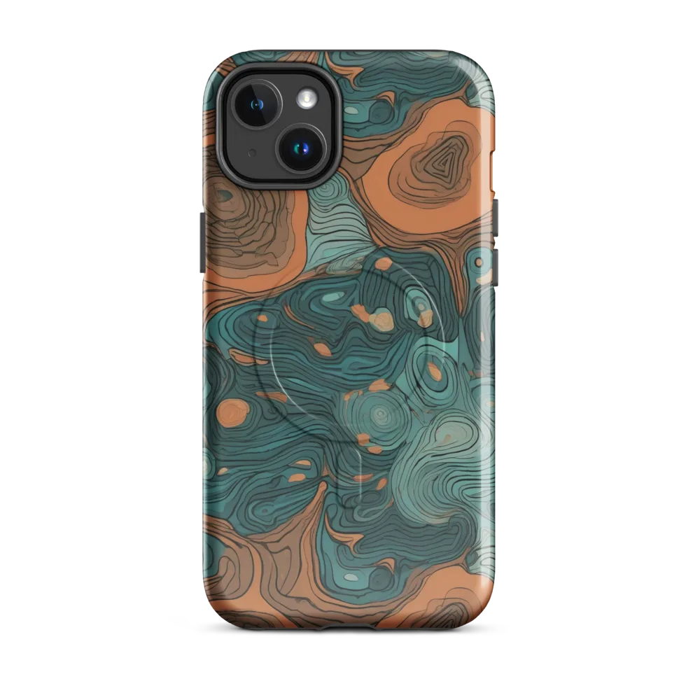 Teal Topography on MagSafe Tough Case for iPhone® — Front
