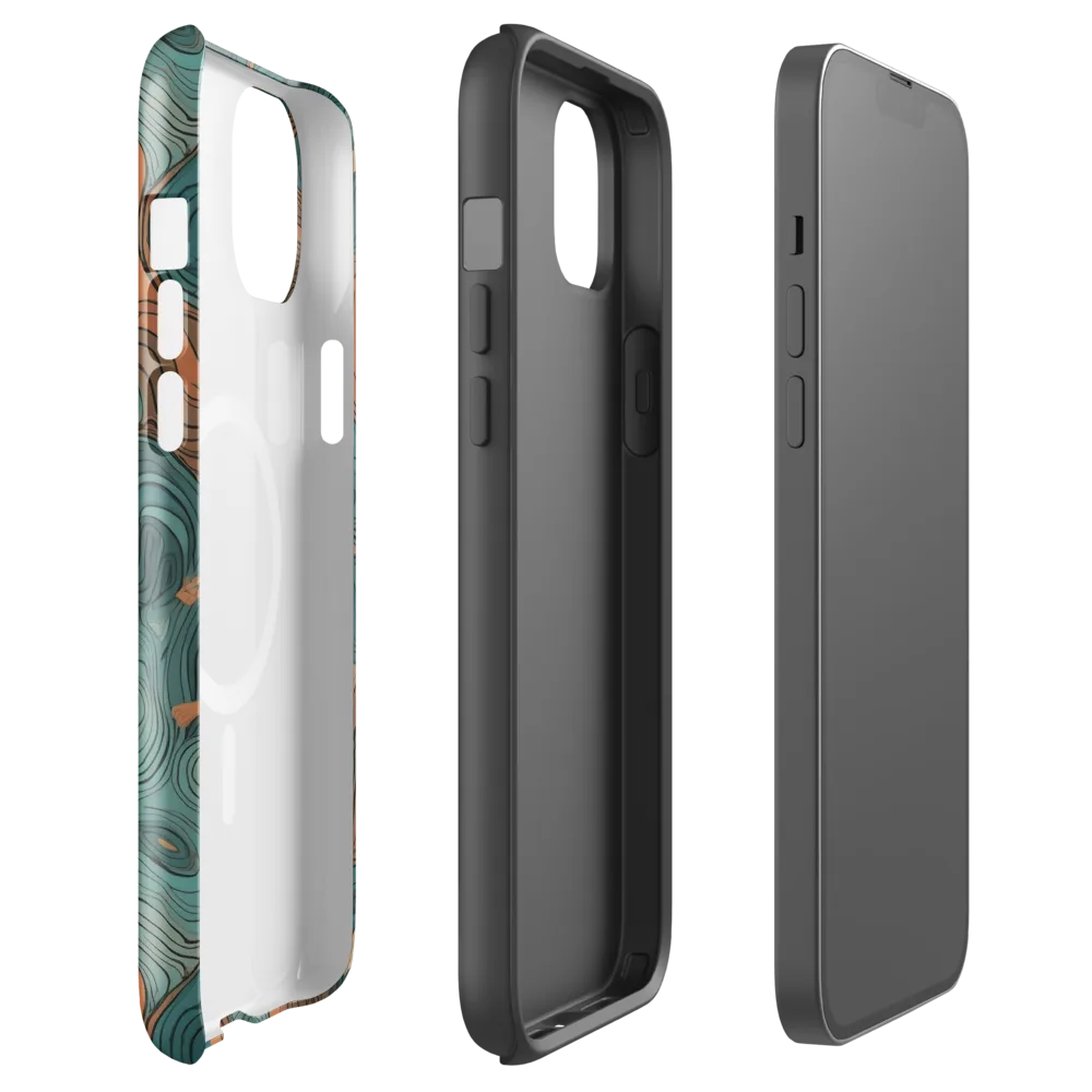 Teal Topography on MagSafe Tough Case for iPhone® — Front