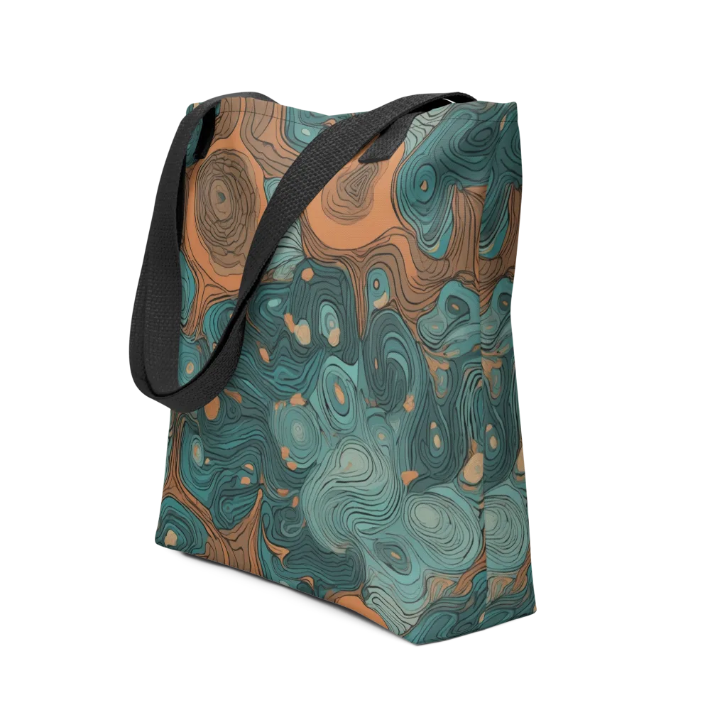 Teal Topography on Tote Bag — Front