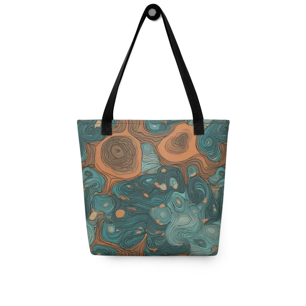 Teal Topography on Tote Bag — Front